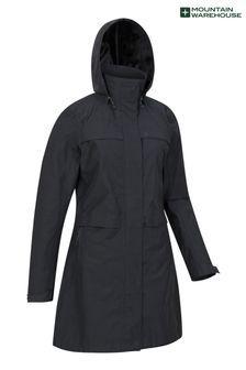 Mountain Warehouse Black Womens Cloud Burst Textured Waterproof Jacket (B05079) | €137