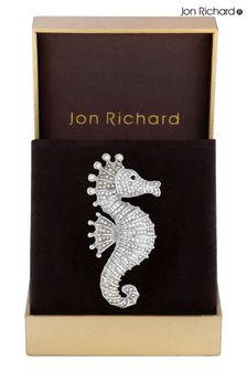 Jon Richard Silver Crystal Seahorse Brooch - Gift Box (B05108) | ₪ 101