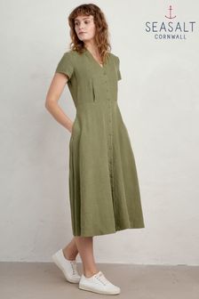 Seasalt Cornwall Green Carved Wood Dress (B05228) | €129