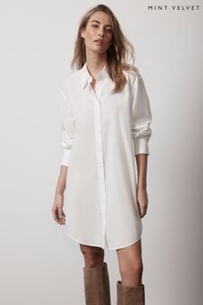 Mint Velvet White Super Longline Shirt (B05241) | 440 QAR