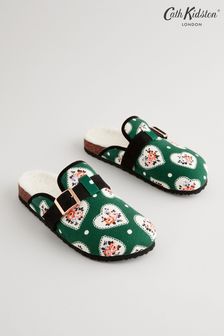 Cath Kidston Green Heart Mule Slippers (B05252) | 175 zł