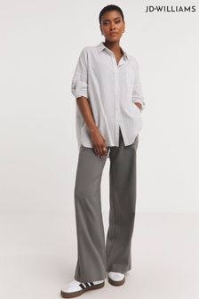 JD Williams Grey Washed Stripe Cotton Long Sleeve Shirt (B05281) | 43 €