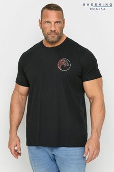BadRhino Big & Tall Black Tiger Palm Print T-Shirt (B05282) | 104 QAR
