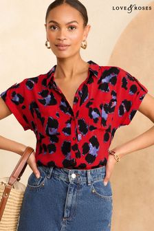Next red leopard print top store