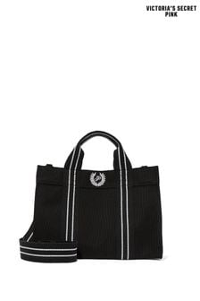Victoria's Secret PINK Pure Black Canvas Mini Tote Bag (B05301) | kr260