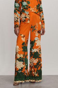 Women s Wide Leg Print Wedding Guest Trousers Next Germany