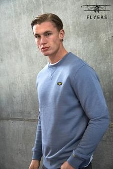 Blau - Flyers Herren Rundhals-Sweatshirt in klassischer Passform (B05361) | 61 €