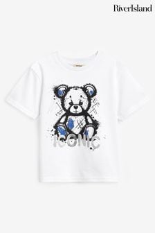 River Island White Boys Iconic Bear T-Shirt (B05573) | €16