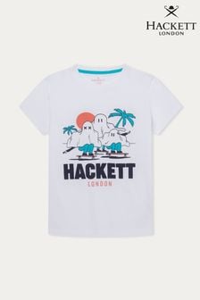 Hackett London Older Boys Short Sleeve White T-Shirt (B05585) | 191 SAR