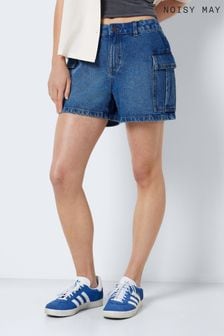 NOISY MAY Blue Cargo Mom Denim Shorts (B05682) | $61
