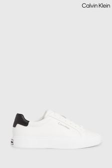 Calvin Klein White Leather Lace-Up Trainers (B05722) | $260