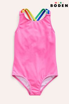 Boden Rainbow Cross-Back Swimsuit