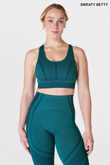 礁石藍綠 - Sweaty Betty剪影塑身無接縫運動內衣 (B06008) | NT$2,570