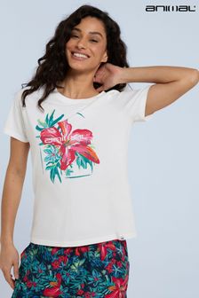 Animal Carina Hibiscus Organic White T-Shirt