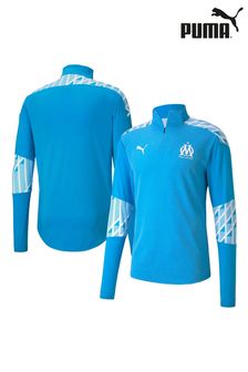 Albastru - Bluză cu fermoar 1/4 de stadion Puma Olympique De Marseille (B06149) | 388 LEI