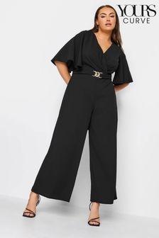 Yours Curve Black Buckle Detail Jumpsuit (B06192) | $91