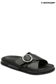 Dunlop Black Open-Toe Mule Sandals (B06221) | ₪ 151