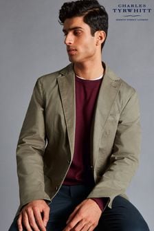 Zelena - Charles Tyrwhitt ozkega kroja Posodobljena bombažna raztegljiva jakna (B06536) | €205