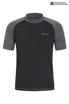 Schwarz - Mountain Warehouse Herren Rash-Shirt mit UV-Schutz (B06614) | 41 €