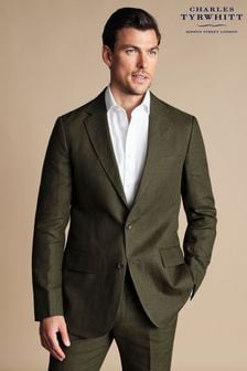 Charles Tyrwhitt Green Slim Fit Linen Jacket (B06616) | kr3,245