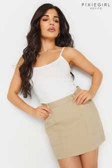 PixieGirl Petite Natural Utility Style Pocket Skirt (B06763) | CA$68