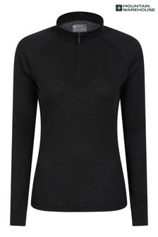 Mountain Warehouse Black Talus Womens Zip Neck Thermal Top (B06868) | $50