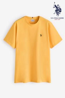 برتقالي - U.s. Polo Assn. Mens Big And Tall Double Horsemen T-shirt (B07050) | 191 ر.س