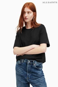 AllSaints Black BF Pippa T-Shirt (B07058) | SGD 87