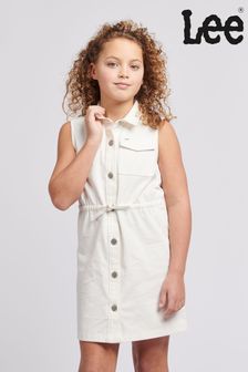 فستان تويل بدون أكمام للفتيات باللون الأبيض من Lee (B07071) | 319 ر.س - 383 ر.س