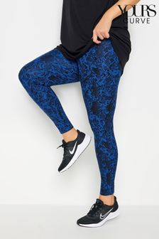 Yours Curve Blue YOURS ACTIVE Curve Black Abstract Print Leggings (B07342) | €34
