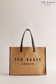 Ted Baker Large Pallmer Faux Fur Raffia Icon Bag