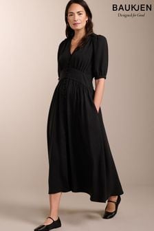 Baukjen Tia Black Dress with Tencel™ (B07391) | $290