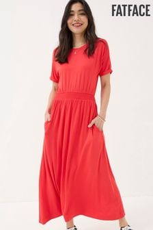 FatFace Red Navi Midi Jersey Dress (B07448) | KRW105,700