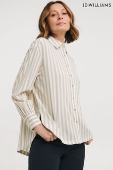 JD Williams Oversized Cream Stripe Shirt (B07814) | LEI 167