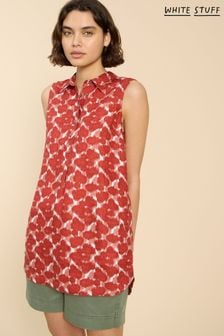 White Stuff Red Evelyn Sleeveless Linen Tunic (B07857) | €99