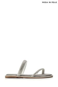 銀灰色 - Moda In Pelle Ottie Toe Loop Glitz Sliders (B07889) | NT$2,750