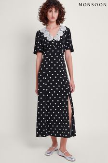 Monsoon Black Spot Sally Maxi Dress (B10231) | ₪ 402