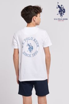 أبيض - U.s. Polo Assn. Boys Back Print T-shirt (B10404) | 179 ر.س - 217 ر.س