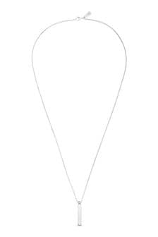 Orelia & Joe Silver Tone Solid Bar Necklace (B10480) | 139 QAR