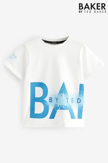 Bleu sur blanc - T-shirt graphique Baker by Ted Baker (B10528) | 23€ - 32€