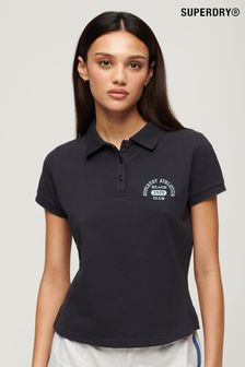 Superdry Blue 90s Fitted Polo Shirt (B10563) | kr640