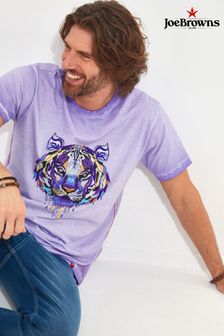 Joe Browns Purple Geo Tiger Graphic T-Shirt (B10703) | OMR14