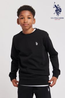 Negru - U.s. Polo Assn. Bluze sport model călăreț dublu pentru băieți (B10740) | 209 LEI - 251 LEI