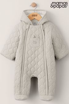 Mamas & Papas Natural Quilted Bear Jersey Pramsuit