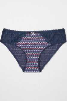 FatFace Navy Fair Isle Mini Knickers (B11235) | 57 SAR