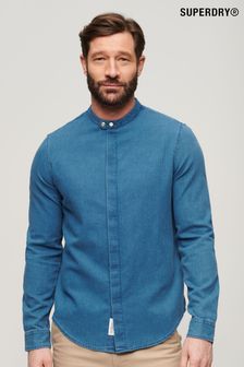 Superdry Blue Merchant Grandad Shirt (B11263) | €80