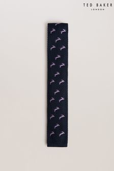 Ted Baker Blue Sanfred Embroidered Knit Tie (B11366) | 243 QAR