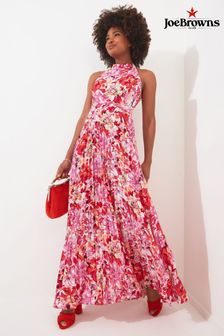 Joe Browns Pink Petite Floral Print Halterneck Maxi Dress (B11497) | 322 QAR