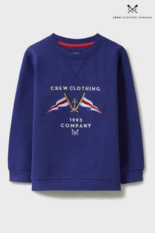 Crew Clothing Company Blue Cotton Casual Sweater (B11622) | $62 - $75
