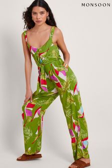Monsoon Green Amina Floral Jumpsuit (B11739) | €106